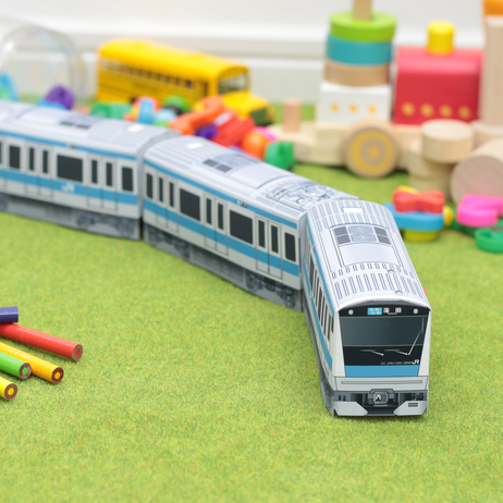 儿童手工折纸DIY拼装立体纸质模型制作卡通交通工具地铁火车列车