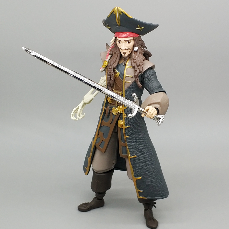 7寸加勒比海盗杰克船长手办半骷髅可动人偶玩具模型 麦克法兰