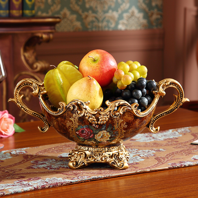 欧式高档水果盘奢华客厅茶几餐厅装饰品创意美式复古干果盘家用