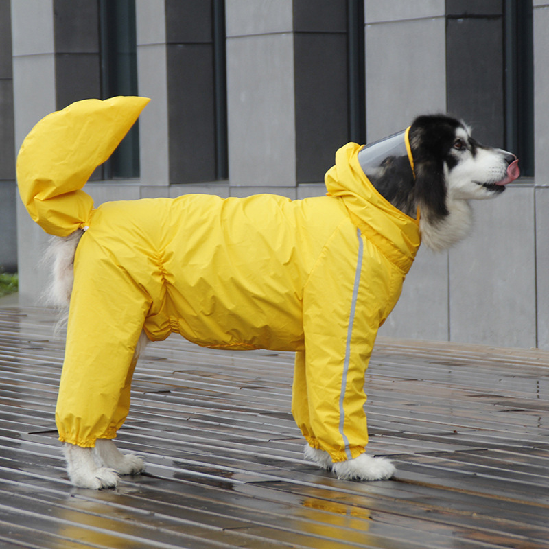 大狗狗雨衣四脚衣全包带尾巴中大型犬雨披萨摩金毛拉布拉多哈士奇