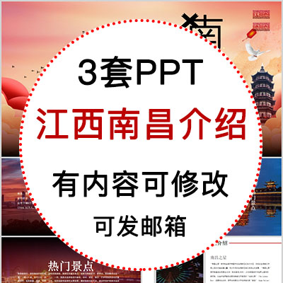 江西南昌城市印象家乡旅游美食风景文化介绍宣传攻略相册PPT模板