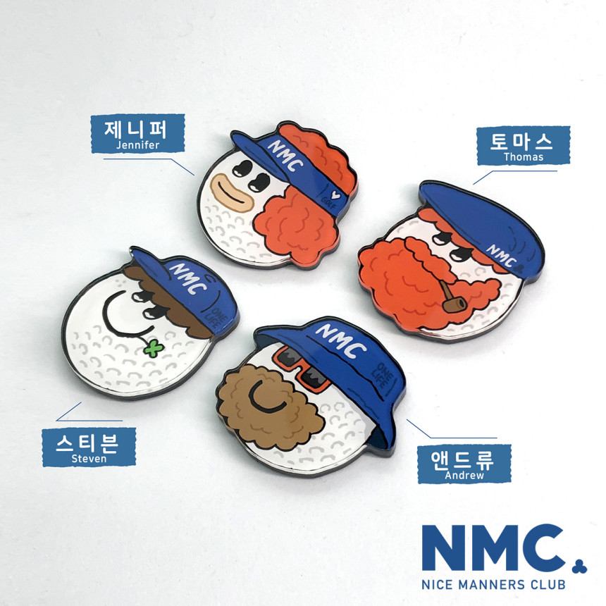 韩国代购NMC高尔夫通用时尚个性卡通图案球标记marker