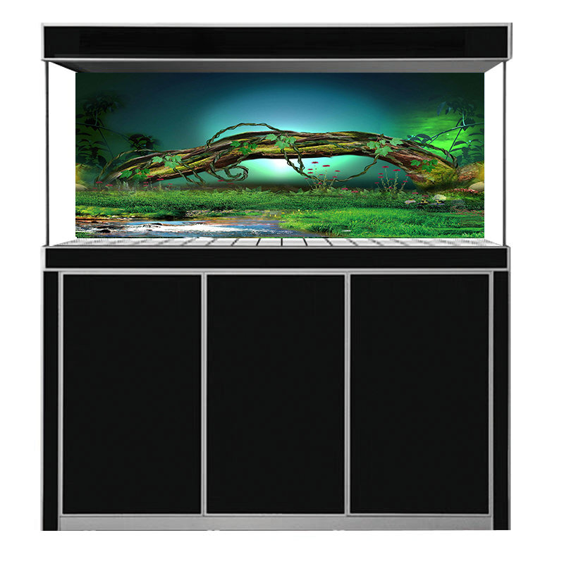 鱼缸背景纸画高清图森林梦幻3d山水壁纸系列立体风景