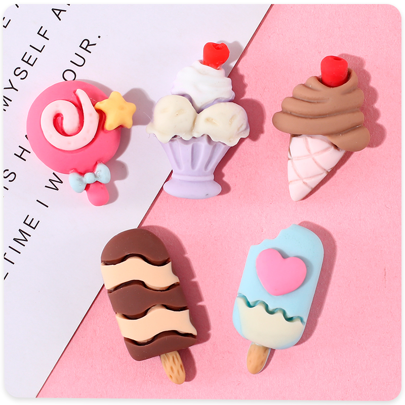 Q版新款雪糕冰淇淋棒棒糖创意树脂配件奶油胶diy材料百搭小装饰
