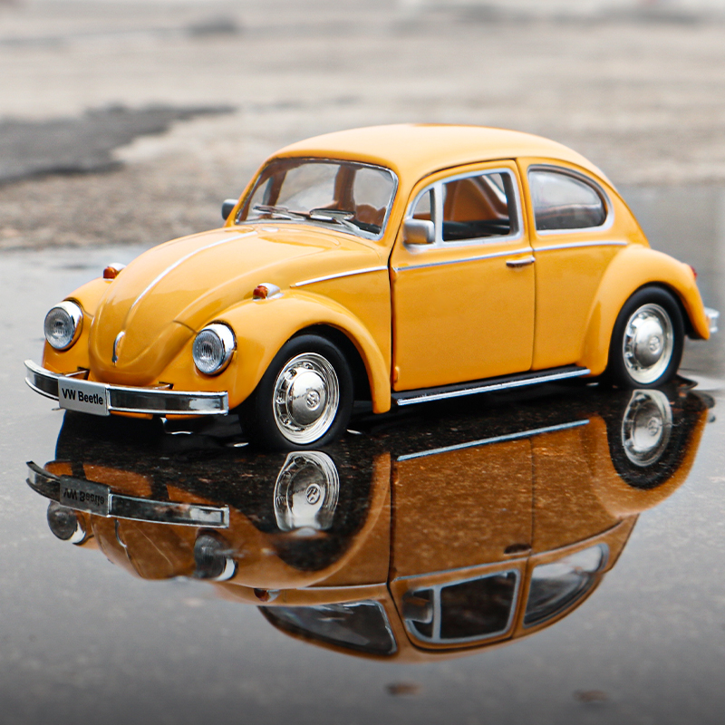 怀旧老式复古大众甲壳虫收藏汽车模型摆件仿真合金玩具车儿童男孩