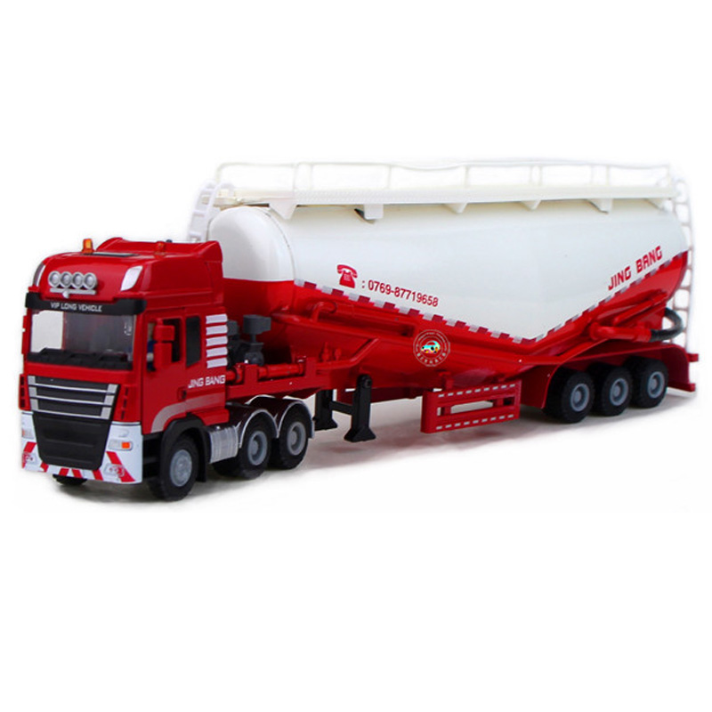 新品重型水泥槽罐车模型合金工程运输车半挂货车大卡车儿童玩具
