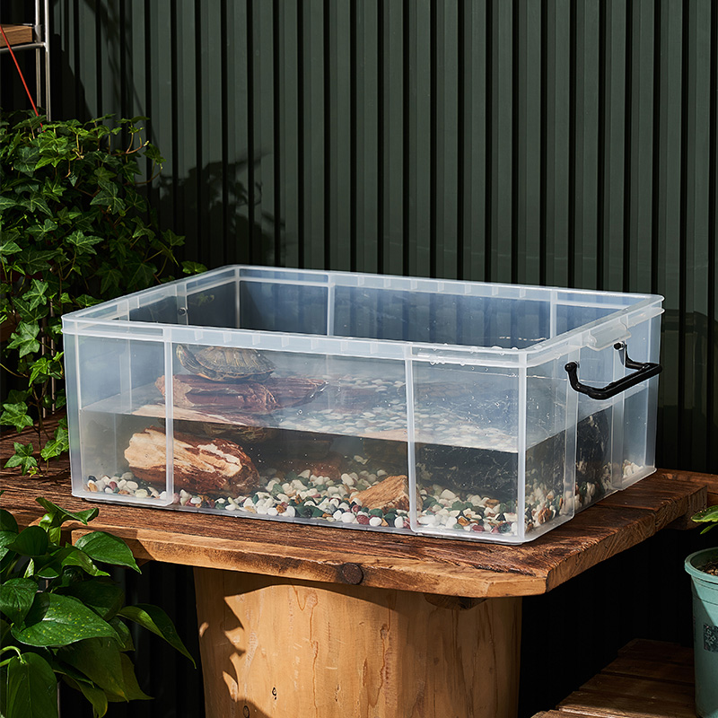 周转箱乌龟缸家用客厅过滤造景箱塑料大型匾款透明生态养鱼龟专用