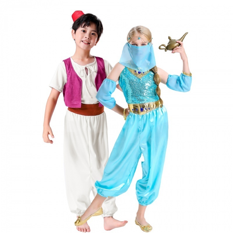 儿童男童阿拉丁神灯西域茉莉公主表演服装万圣节幼儿园女童演出
