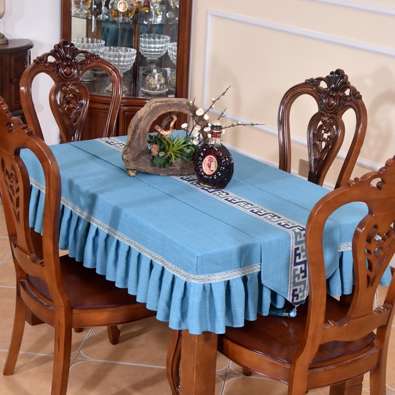 新款餐桌布纯色高级感商务台布床头柜潮美甲桌套茶桌罩春天长方形