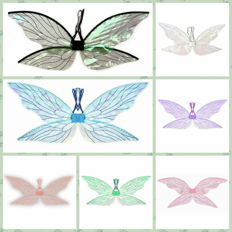 新款儿童节蝴蝶精灵天使蜻蜓昆虫蝉翼花仙子儿童大人翅膀演出道具