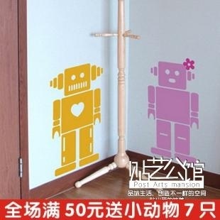 韩式风格墙贴/时尚个性可爱儿童房背景贴◆K-175 机器人情侣◆