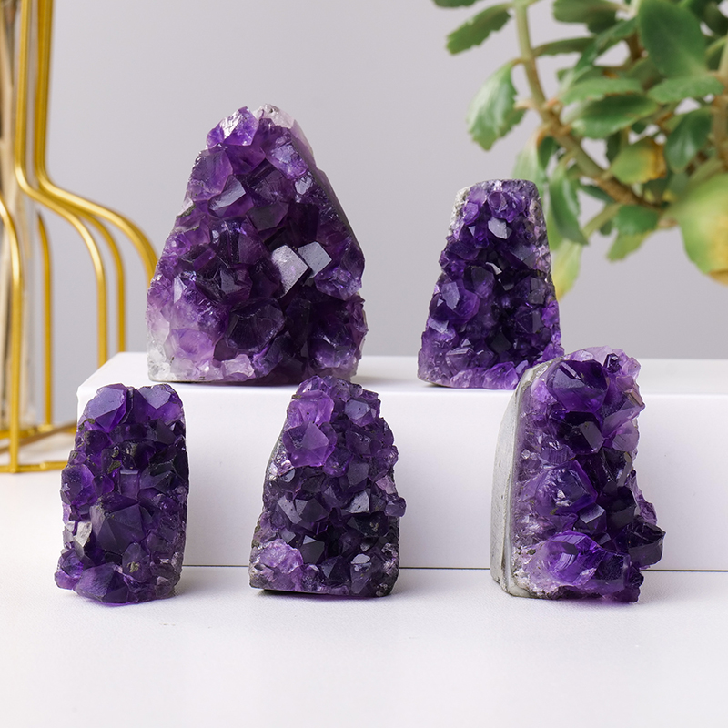天然紫水晶簇摆件紫晶洞紫晶块原石矿物标本家居桌面装饰工艺礼品