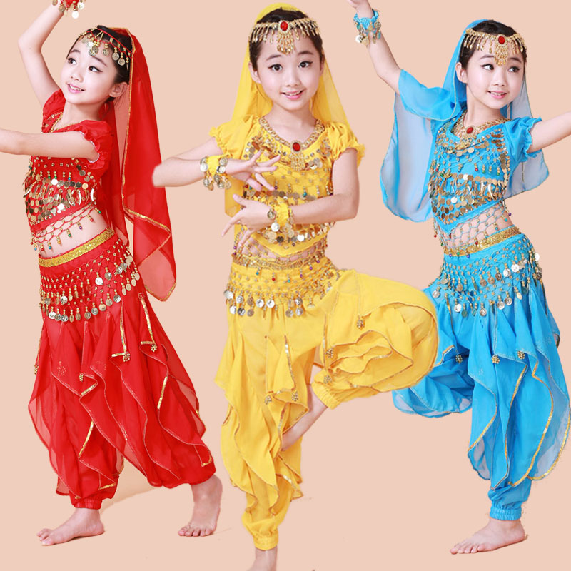 新款儿童服装少儿印度舞演出服小孩肚皮舞表演服印度公主舞蹈服装