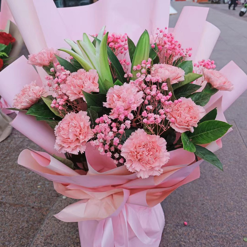 白绿紫色粉色洋桔梗花束扬州花店送花同城速递哈尔滨生日礼盒无锡