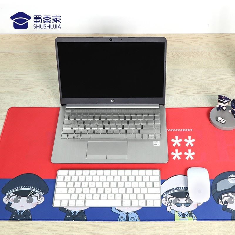 蜀黍家警察鼠标垫公安人民键盘电脑桌面笔记本橡胶宣传品办公桌垫