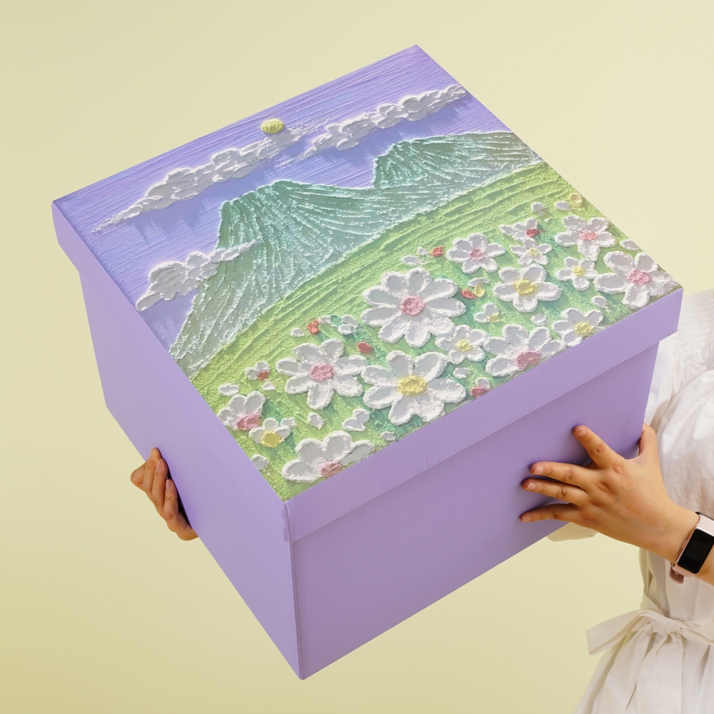 超大号紫色礼物盒送女友生日礼物包装盒立体感画仪式感礼品盒空盒