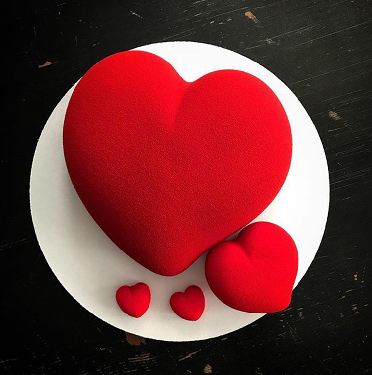 8连弯头心形爱心慕斯蛋糕硅胶模具情人节法式甜点烘焙模具
