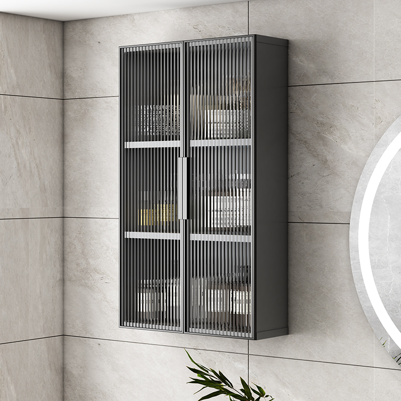 铝合金浴室收纳吊柜侧免打孔阳台马桶上方置物储物柜卫生间小壁柜