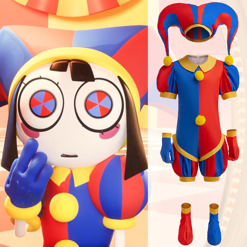 动画神奇数字马戏团帕姆尼连体衣套装男女童六一表演小丑服六件套