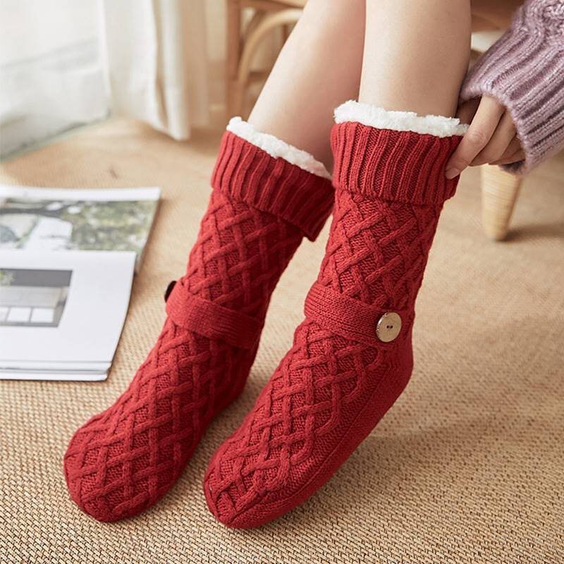 暖脚袜子冬天睡觉穿的暖脚宝女生脚冷保暖加绒床上用被窝暖足神器