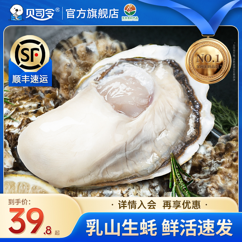 贝司令乳山生蚝鲜活5斤带箱海鲜水产生态海蛎子新鲜大牡蛎批发10
