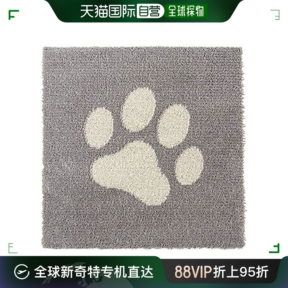 【日本直邮】Oka 正方形拼接地毯45x45cm狗爪图案棕色 4548622880