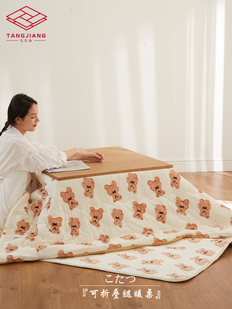 日式可折叠腿取暖桌榻榻米茶几被炉炕桌飘窗矮桌子日本暖炉桌冬季