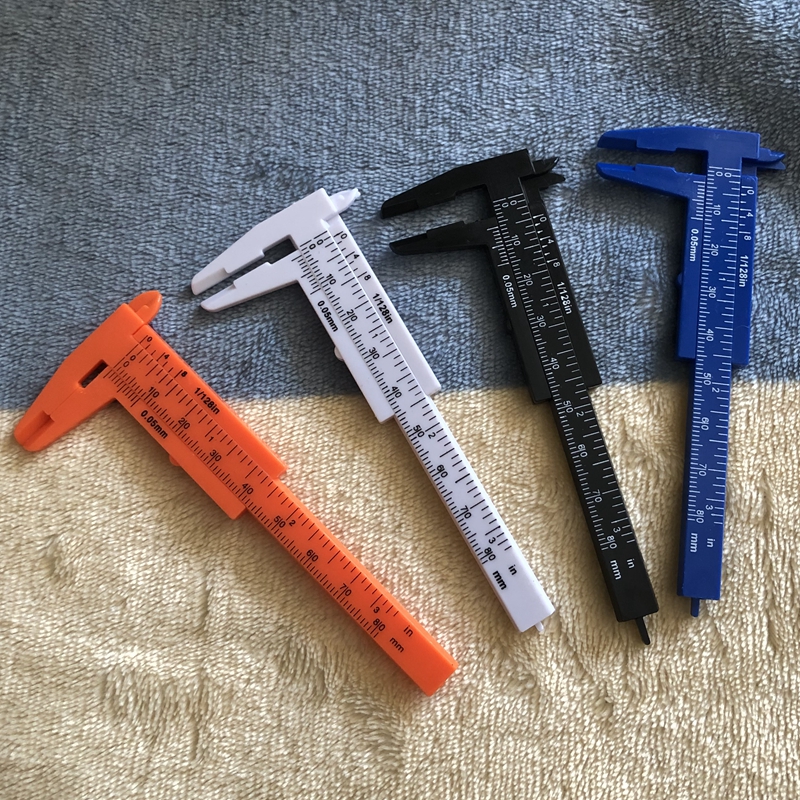 尺子双刻度塑料测纽扣直径卡尺配饰测长度学生迷你尺扣子测量工具