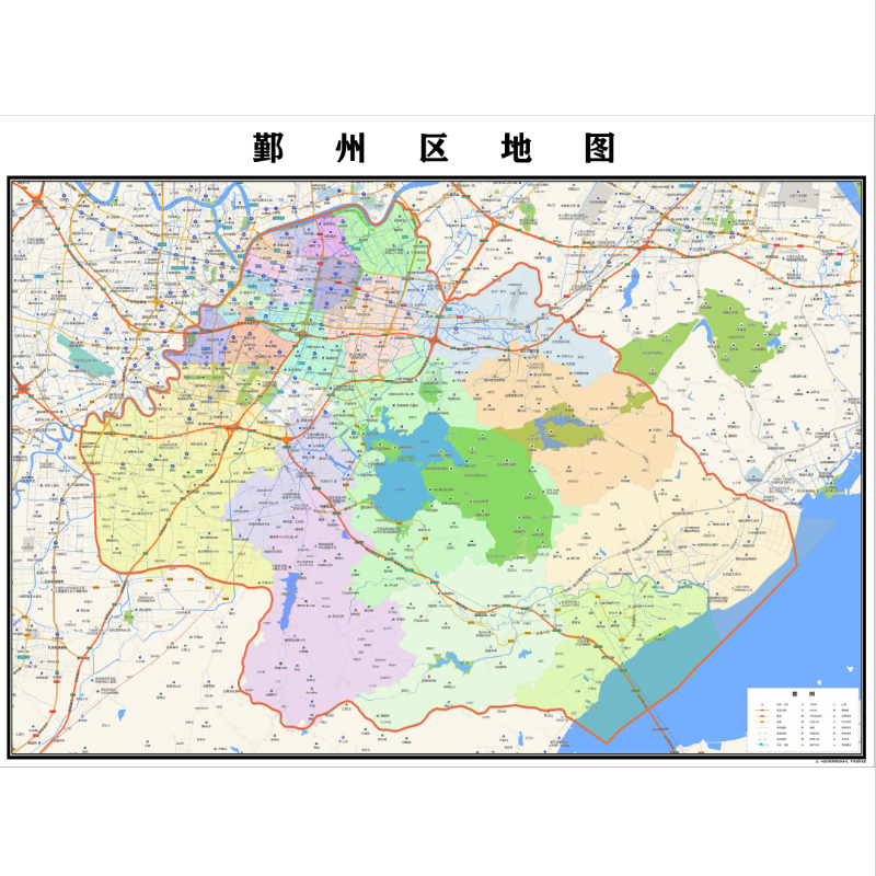 宁波市鄞州区地图2023年行政区划市区主城区街道交通地图图片素材