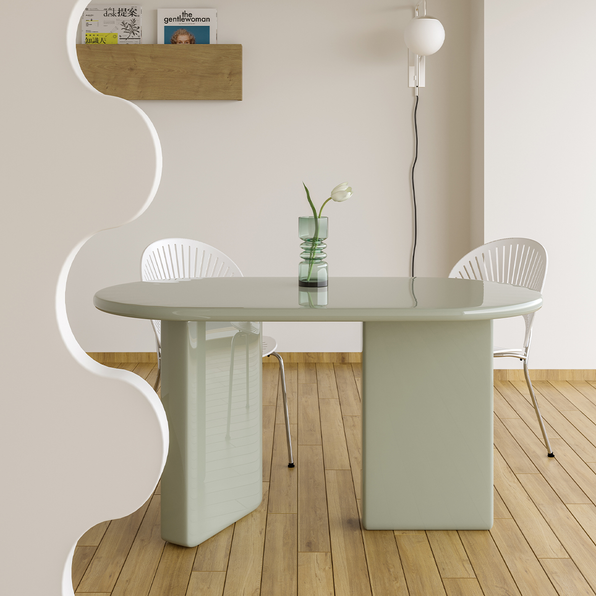 谷及 简约经典长条餐桌餐厅设计感ins现代商用家用大小户型桌子