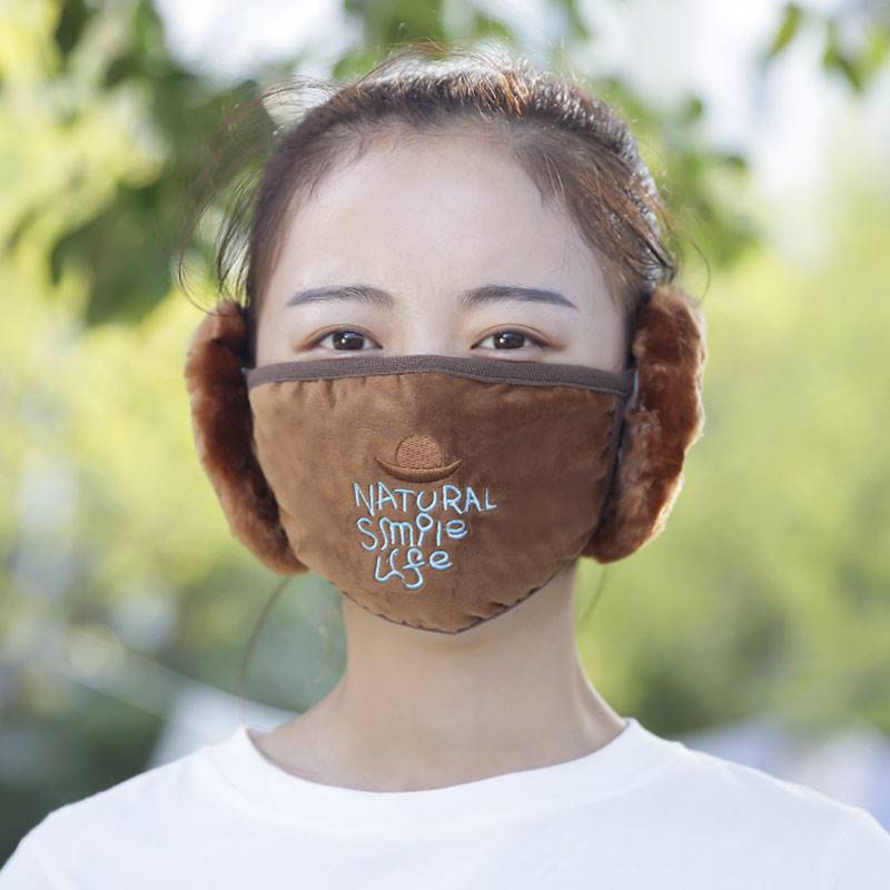 新疆包邮口耳罩大人3d立体护耳罩防冻防风骑行面罩防寒棉口罩加绒