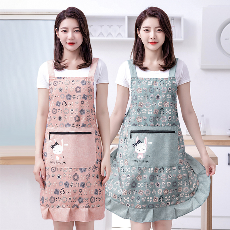 2024新款超好看时尚漂亮的做饭围裙厨房家用网红同款女背带围腰