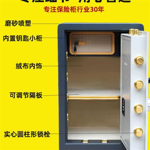 保险柜家用小型双锁全钢大型双门密码保管箱办公室防盗保险箱钥匙