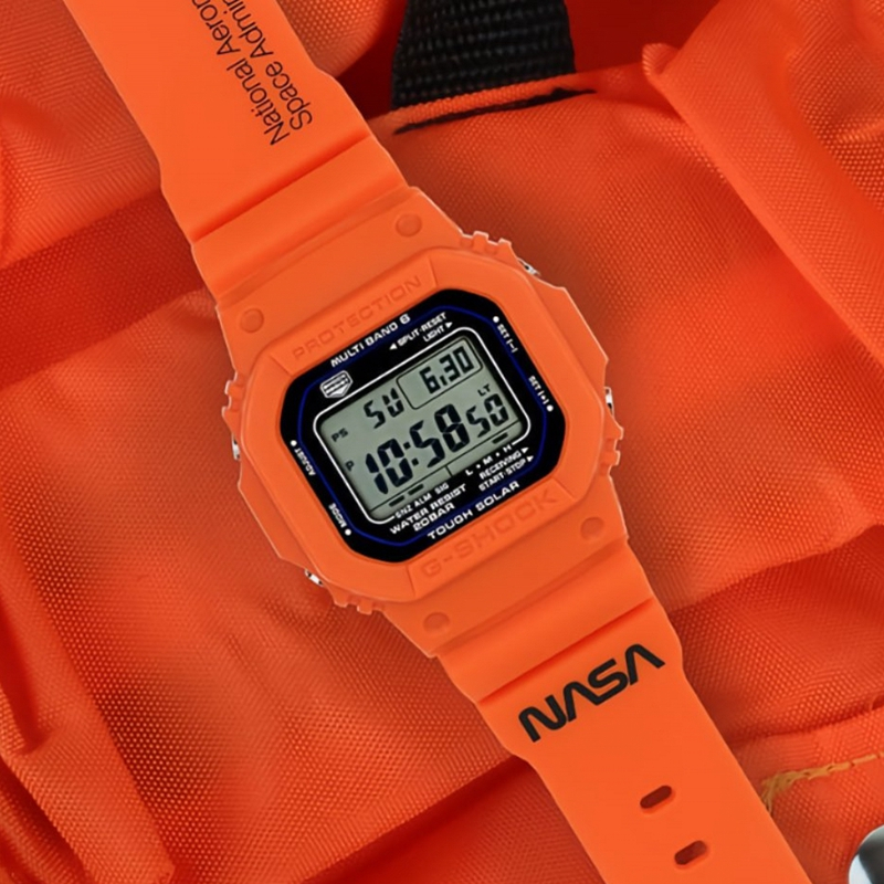 卡西欧CASIO G-Shock NASA太空纪念联名限量款橙色小方块男女手表