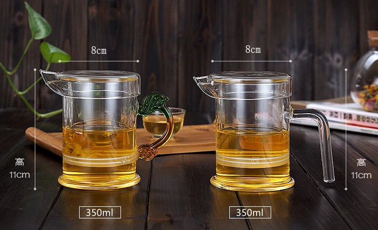 耐热玻璃冲茶器红茶泡茶杯天山雪菊专用丝网高密度过滤龙把泡茶壶