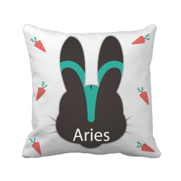 三月四月白羊座星座图案兔子方形抱枕靠枕沙发靠垫双面含芯礼物