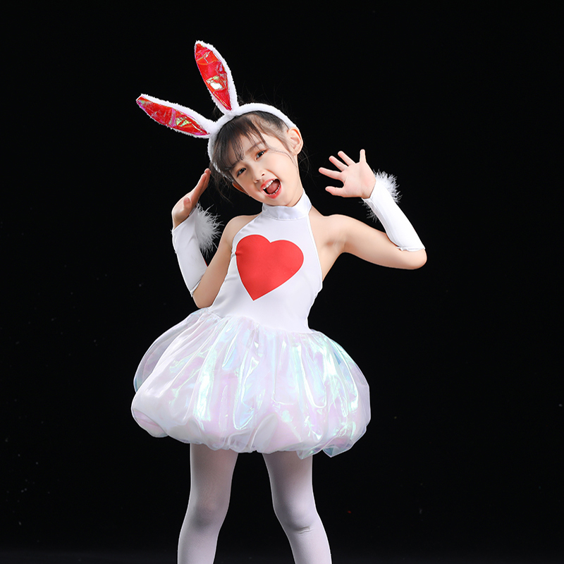 新款六一儿童小白兔舞蹈服兔子乖乖幼儿园表演服卡通话剧演出服女