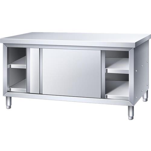 304不锈钢厨房专用工作台打荷台置物架切菜案板带门储物柜烘焙操