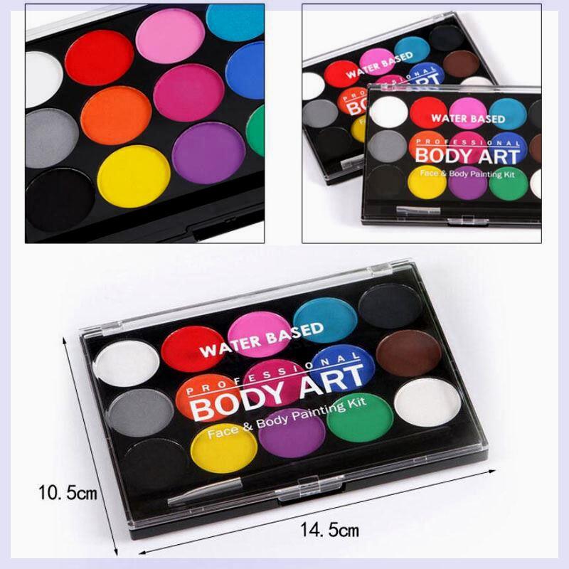 15 Colors Face Body Painting Non Toxic Safe Water Paint Oil