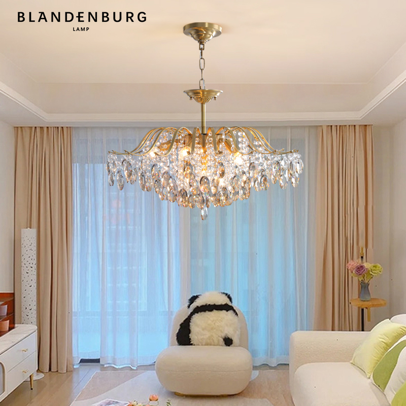 欧式水晶吊灯现代轻奢大气客厅主灯中古浪漫温馨创意个性别墅灯具