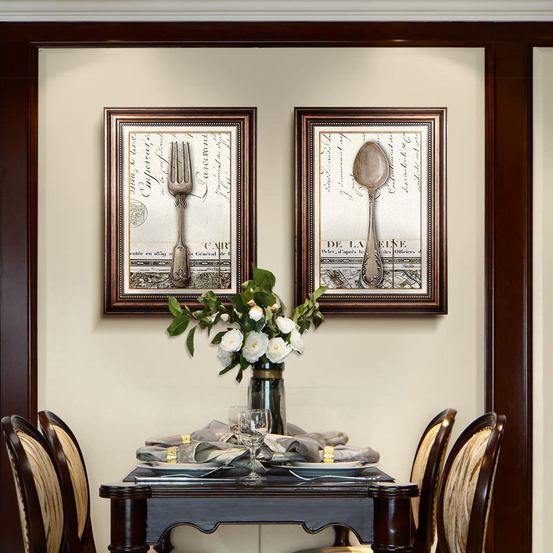 美式餐厅装饰画客厅背景墙挂画推荐走廊壁画现代简约复古油画欧式