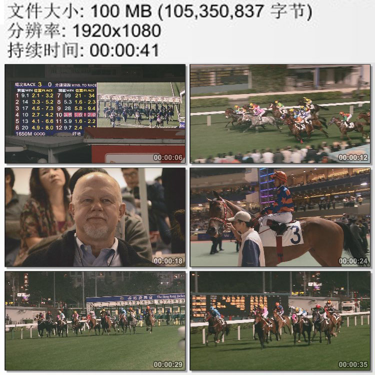 香港赛马场马术比赛 骑马 观看观众 高清实拍视频素材