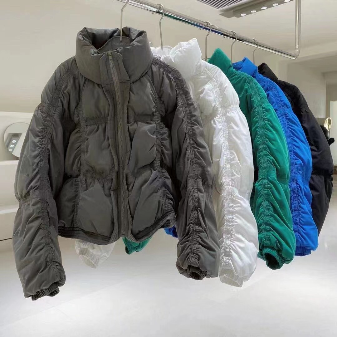 韩国东大门褶皱高级感设计感小众宽松短款羽绒服女冬2021新款外套