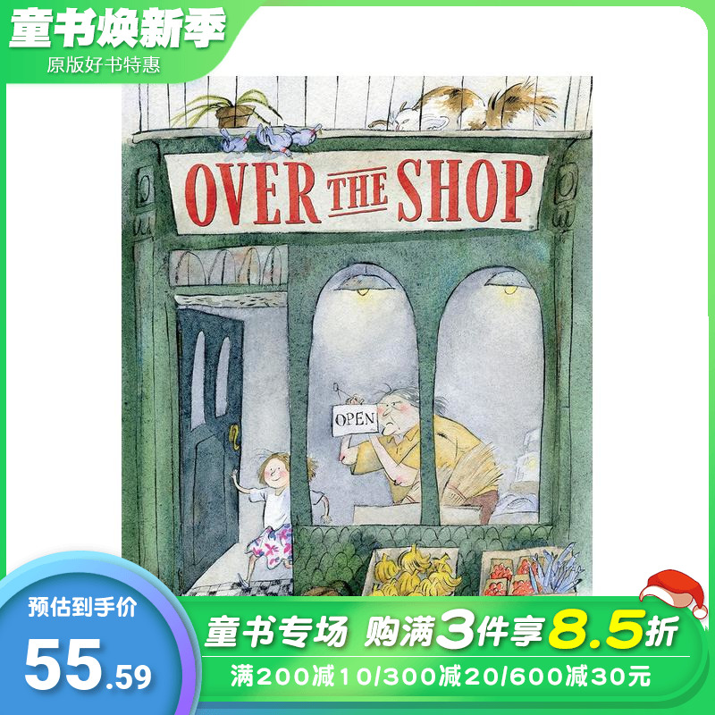 【预售】【多伦多获奖插画师Qin Leng(冷沁)】二楼（平装版） Over the Shop 原版英文儿童插画艺术绘本 进口童书