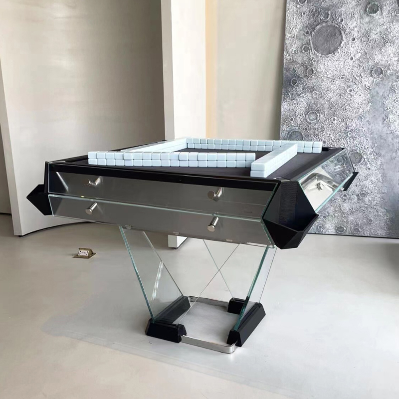 水晶钢化玻璃麻将机2024新款高级棋牌室全自动电动家用麻将桌台