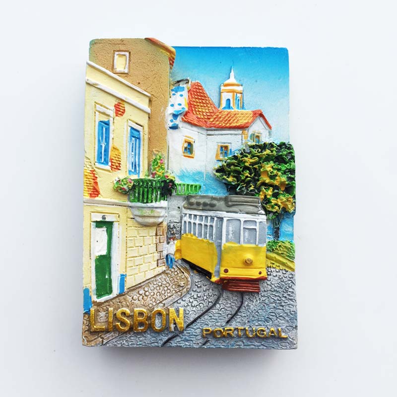 葡萄牙首都里斯本地理标志电车旅游纪念品磁铁冰箱贴 收藏伴手礼
