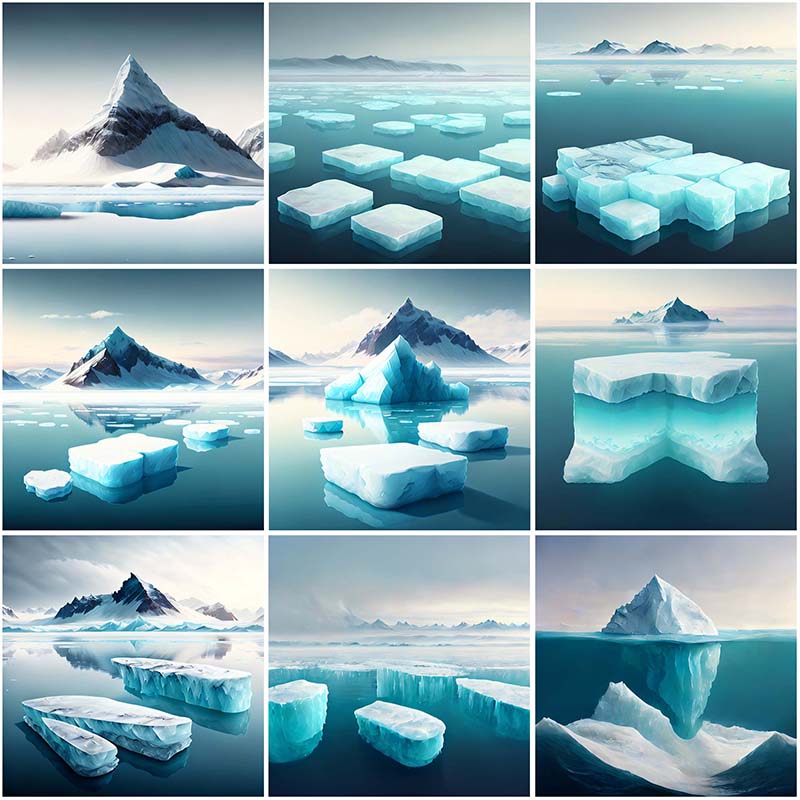 可商用冰川南极冰山冰镇冰雪山脉环保配图宣传海报PS设计背景素材