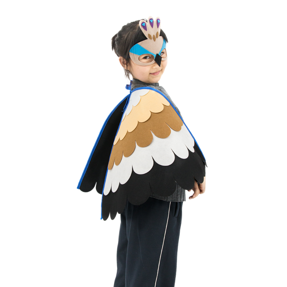 儿童猫头鹰演出服黄鹂鸟凤凰卡通动物小鸟走秀翅膀装扮道具表演服