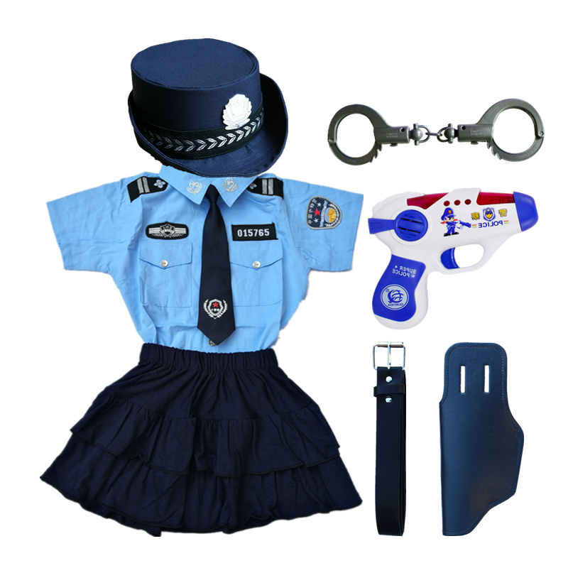 儿童男女款小警察衣服交警特警反恐精英套装COS对讲机望远镜演出