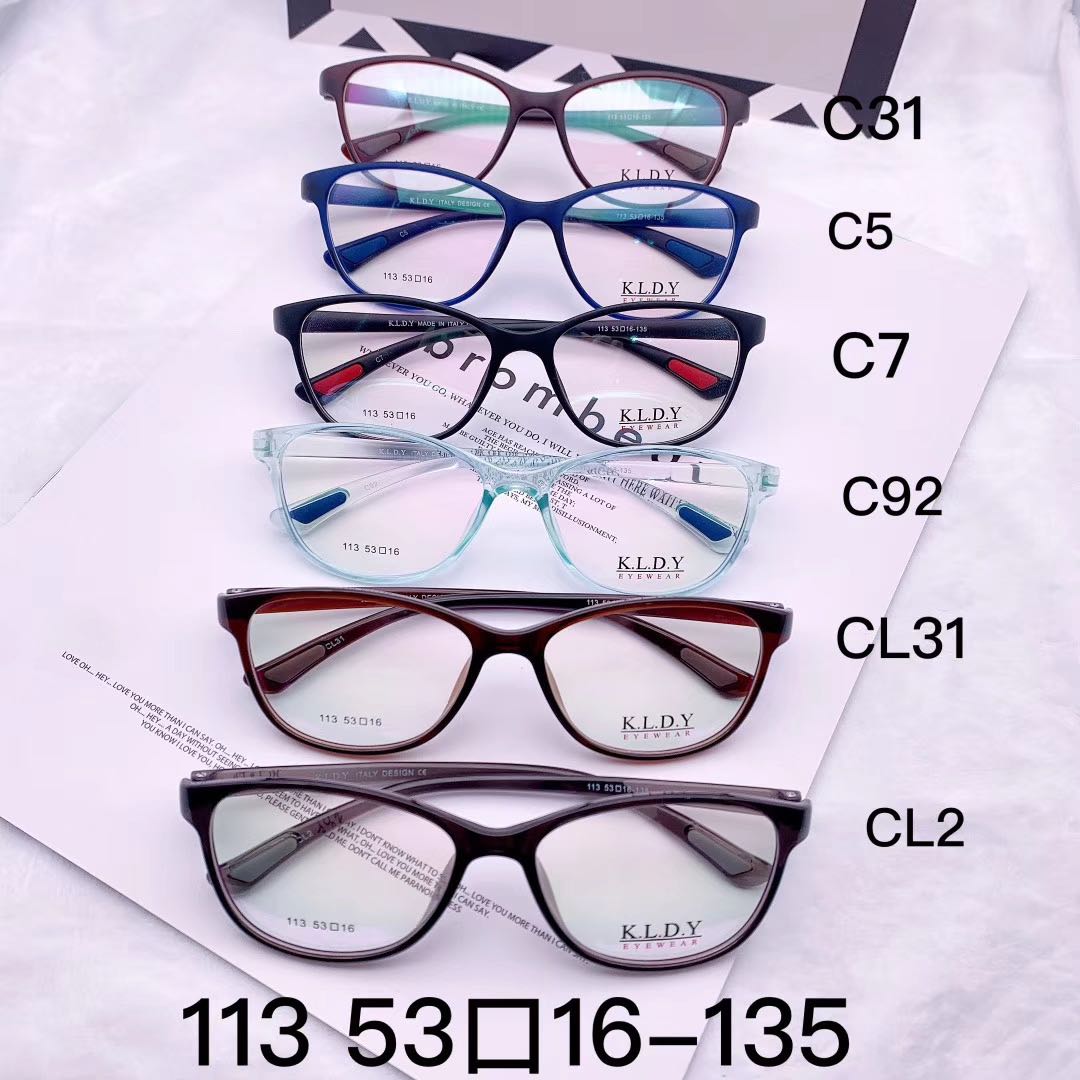 KLDY男女复古全框眼镜TR90超轻一体鼻托学生复古眼镜眼镜架113
